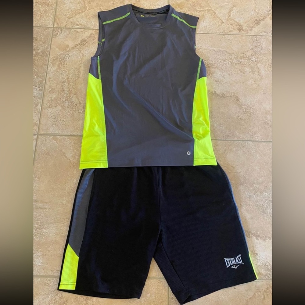 Men’s workout shirt and shorts